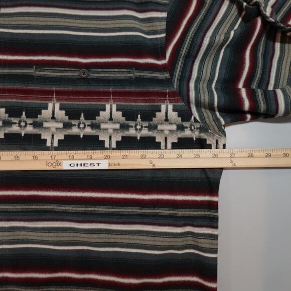 Woolrich Tribal Flannel Shirt Mens XL Multi-Color Striped Aztec Southwestern - Picture 11 of 16